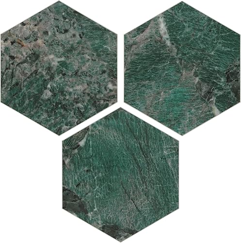 Miniatura 10 de Azulejo de 45 hojas para despegar y pegar, color blanco, calacatta hexagonal, aspecto de mármol, azulejos de pared autoadhesivos, azulejos