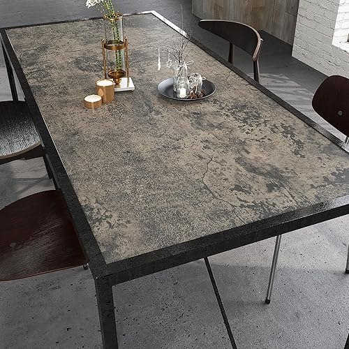 Miniatura 6 de VEELIKE Papel tapiz de hormigón envejecido envejecido para despegar y pegar para dormitorio, baño, papel tapiz texturizado de cemento extraíble,