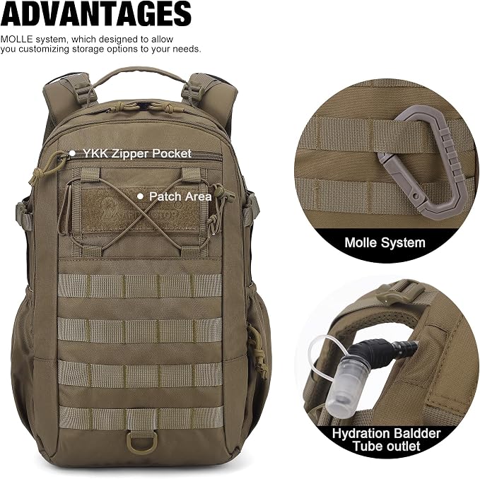 Mardingtop Small Hiking Backpack for Men 20L Military Tactical Molle Rucksack Daypack for Hiking,Travel,Camping miniatura 3