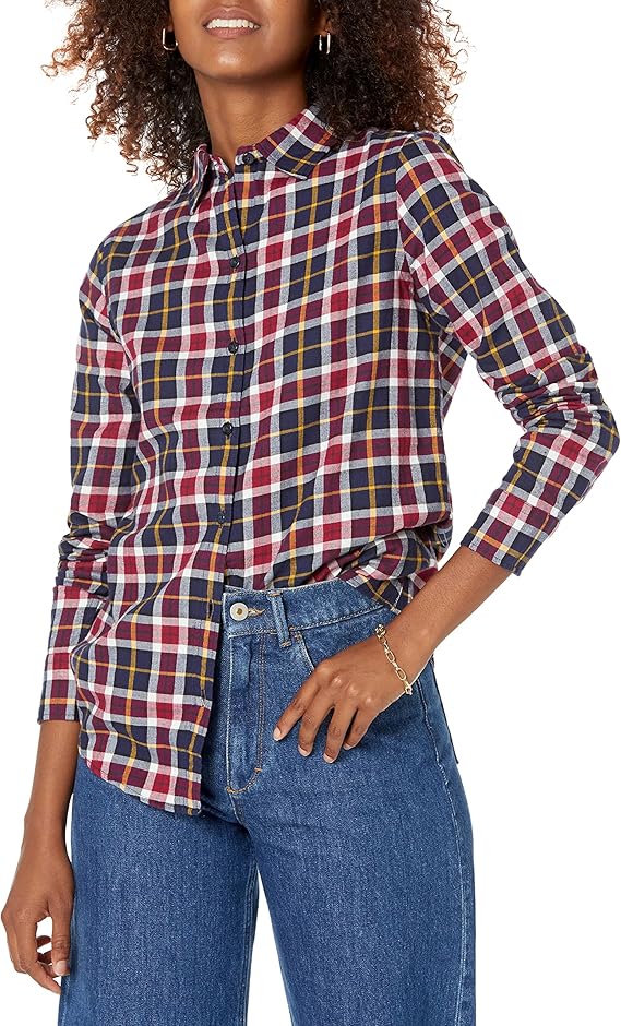 Camicia In Flanella 100% Cotone Uomo - Maniche Lunghe Con Tasche, Vestibilit&agrave; Regolare