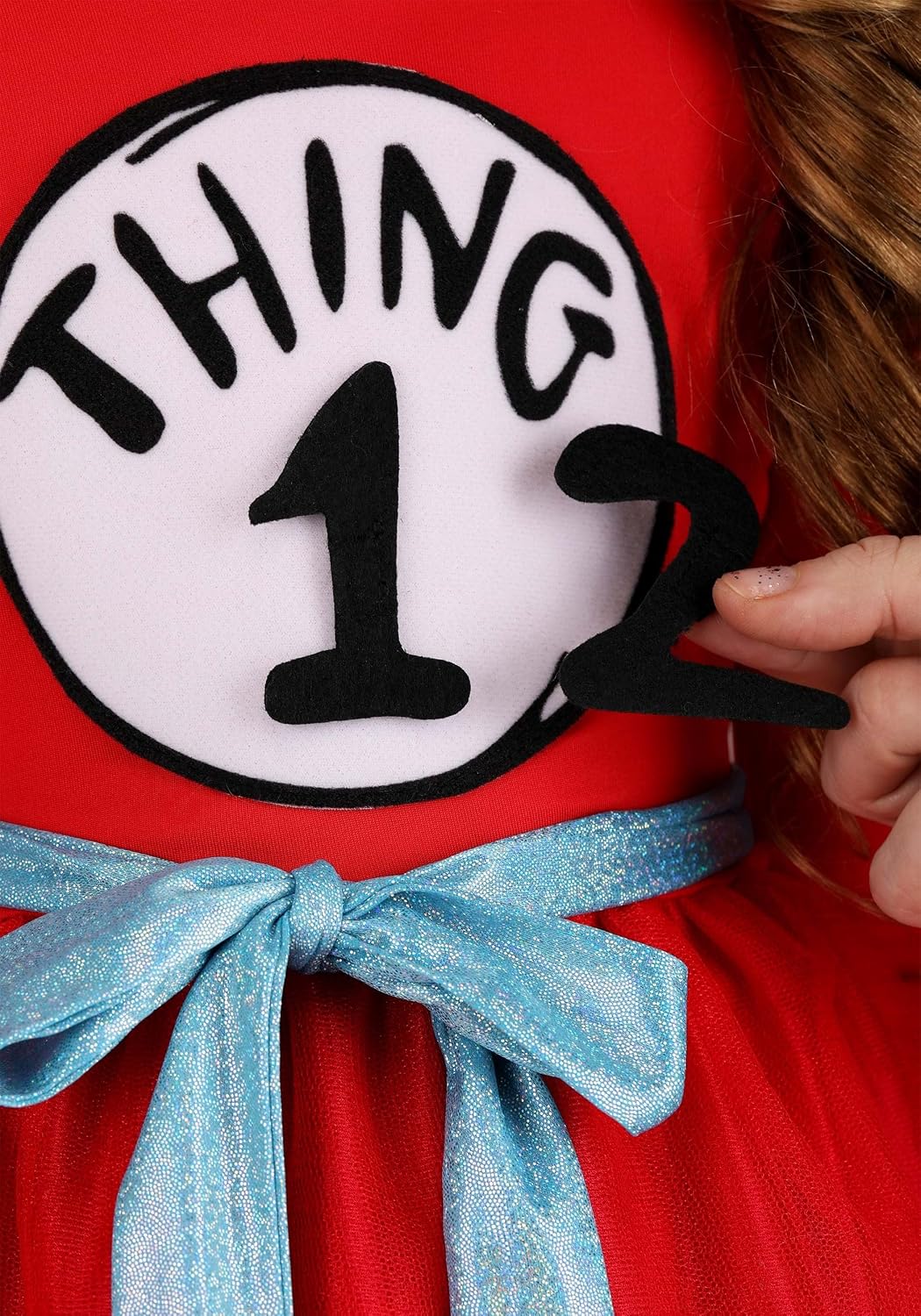 Dr. Seuss Thing 1 & Thing 2 Costume for Girls - Dress, Leggings, Waist Sash, Headband & Interchangeable Numbers