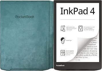 PocketBook e-Book Reader 'InkPad Color 3' (deutsche Version) 32 GB Speicher IPX8 Bluetooth Lautspecher 1981 cm (78 Zoll) E-Ink Kaleido 3 Farbdisplay - Stormy Sea & Cover Flip - Sea Green