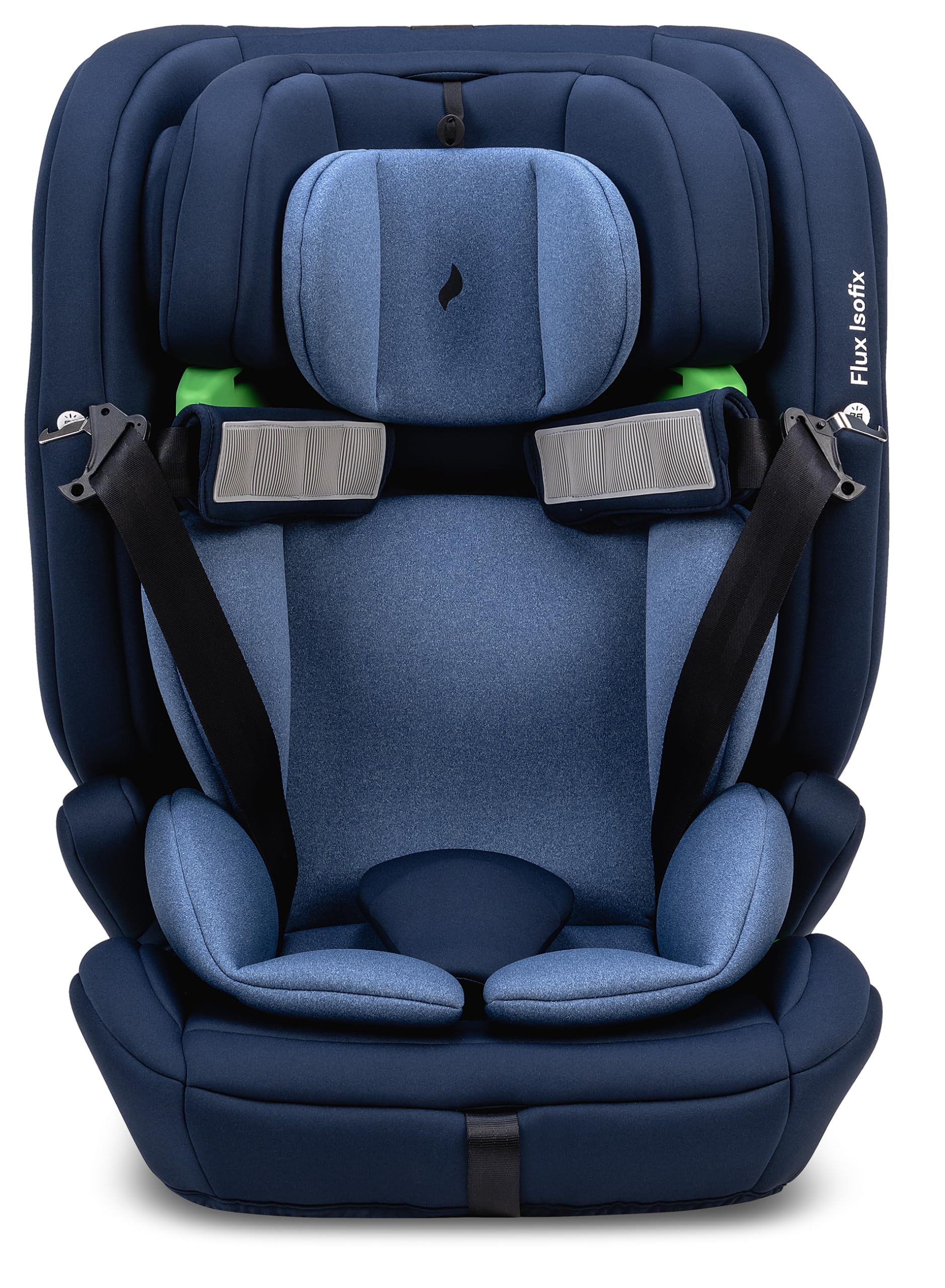 OSANN - Fotelik samochodowy dla dzieci Flux Isofix i-Size Top-Tether - 76-150 cm - 15 miesięcy do 12 lat - Grupa 2/3 - Granatowy, 14-pozycyjne wysokości, Przodem do kierunku jazdy