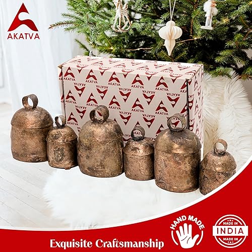 Miniatura 2 de Campanas de Navidad para decoración  Campanas de vaca para decoración navideña rústica  Campanas doradas para decoraciones navideñas  Campanas