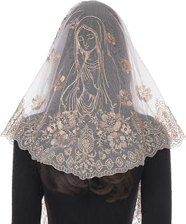 Lace Mantilla Chapel Veil, Catholic Veils for Women, Spanish Triangle Head Covering Virgin Mary Design