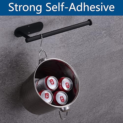 Miniatura 7 de Soporte para toallas de papel, para debajo del gabinete, soporte para toallas de papel para cocina, autoadhesivo o tornillos, soporte de rollo de