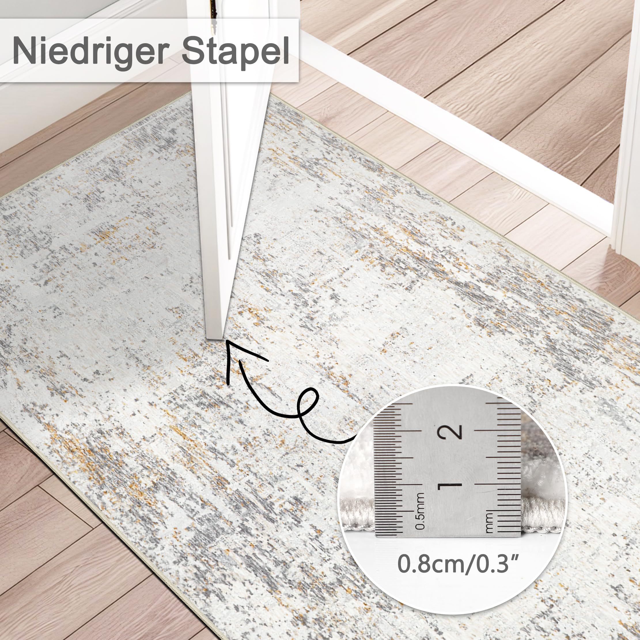Capslpad Tapijtloper voor gang, 80 x 200 cm, grijs, abstract, wasbaar, antislip, keukenloper, tapijt, modern, minimalistisch, laagpolig, kunstwol, tapijten voor woonkamer, slaapkamer Capslpad Tapijtloper voor gang, 80 x 200 cm, grijs, abstract, wasbaar, antislip, keukenloper, tapijt, modern, minimalistisch, laagpolig, kunstwol, tapijten voor woonkamer, slaapkamer