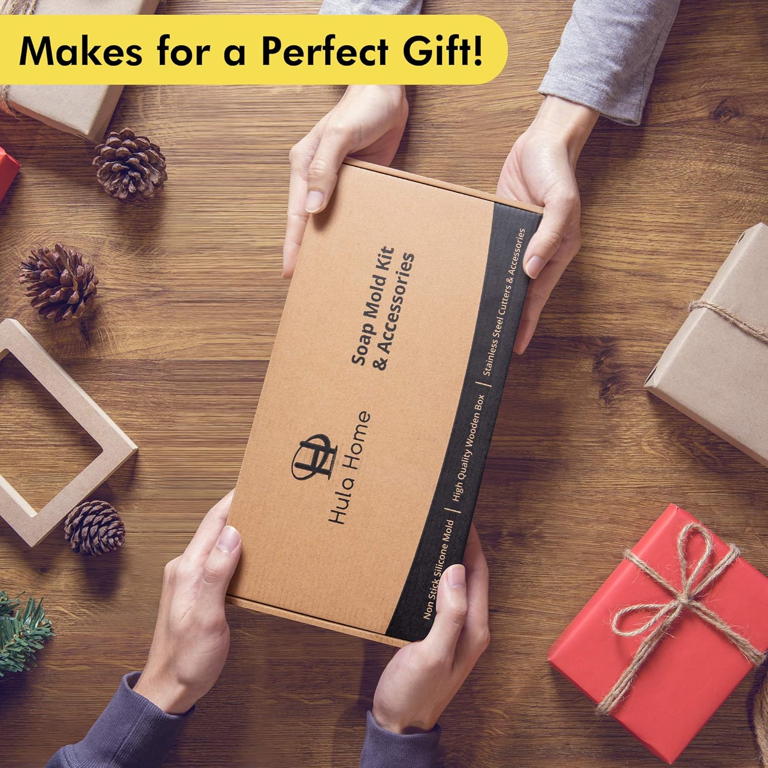 4pc Soap Making Mold Supplies Kit (88oz Total) | Use w/Melt and Pour Soap Base, Cold or Hot Process | 4pc Silicone Molds, Stainless Steel Wavy & Straight Scraper, Wooden Box, 100pc Bags : Arts, Crafts & Sewing