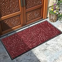 Vista 8 de Yimobra Tapete para puerta de entrada exterior, 29.5 x 17 pulgadas, impermeable, resistente, para puerta delantera, tapete antideslizante resistente