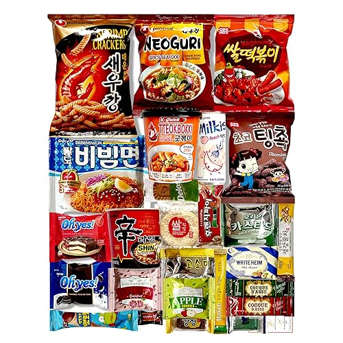 Miniatura 2 de Dagaon Caja de aperitivos coreanos enojados pero dulces 26 unidades alimentos coreanos picantes fideos ramen pastel de arroz y patatas fritas y