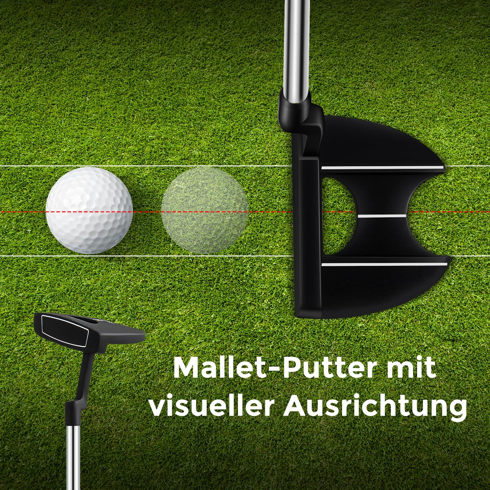 GYMAX komplettes Herren Golfschläger Set, 9 teiliges Linkshänder-Golfset mit Standtasche, 1# Aluminium-Driver, 3# Fairwayholz, 4# Hybrid, 6-9# Eisen, P# Zink-Eisen, Putter