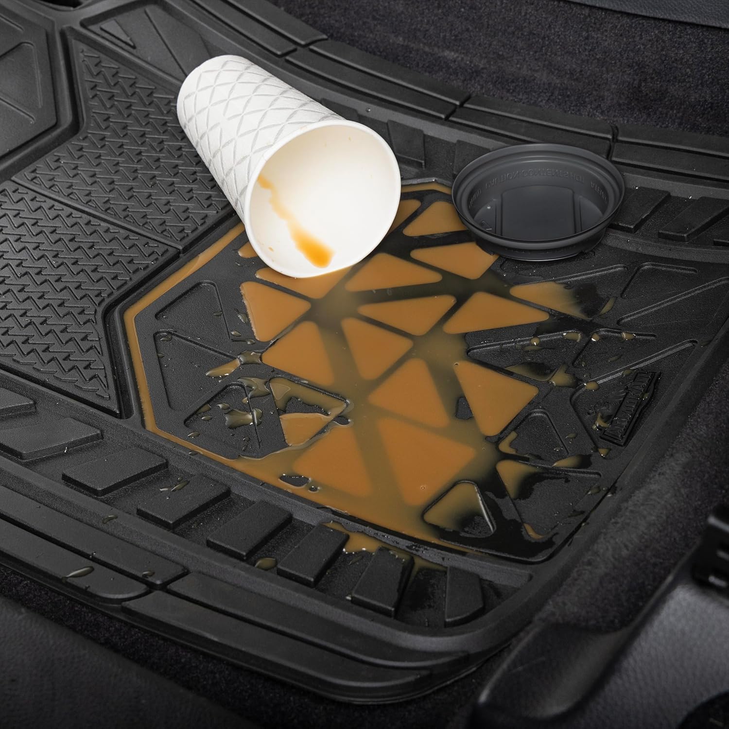 Armor All 4-Piece Trim-to-Fit Floor Mats, All-Weather Mats for Cars, Trucks, SUVs — Black