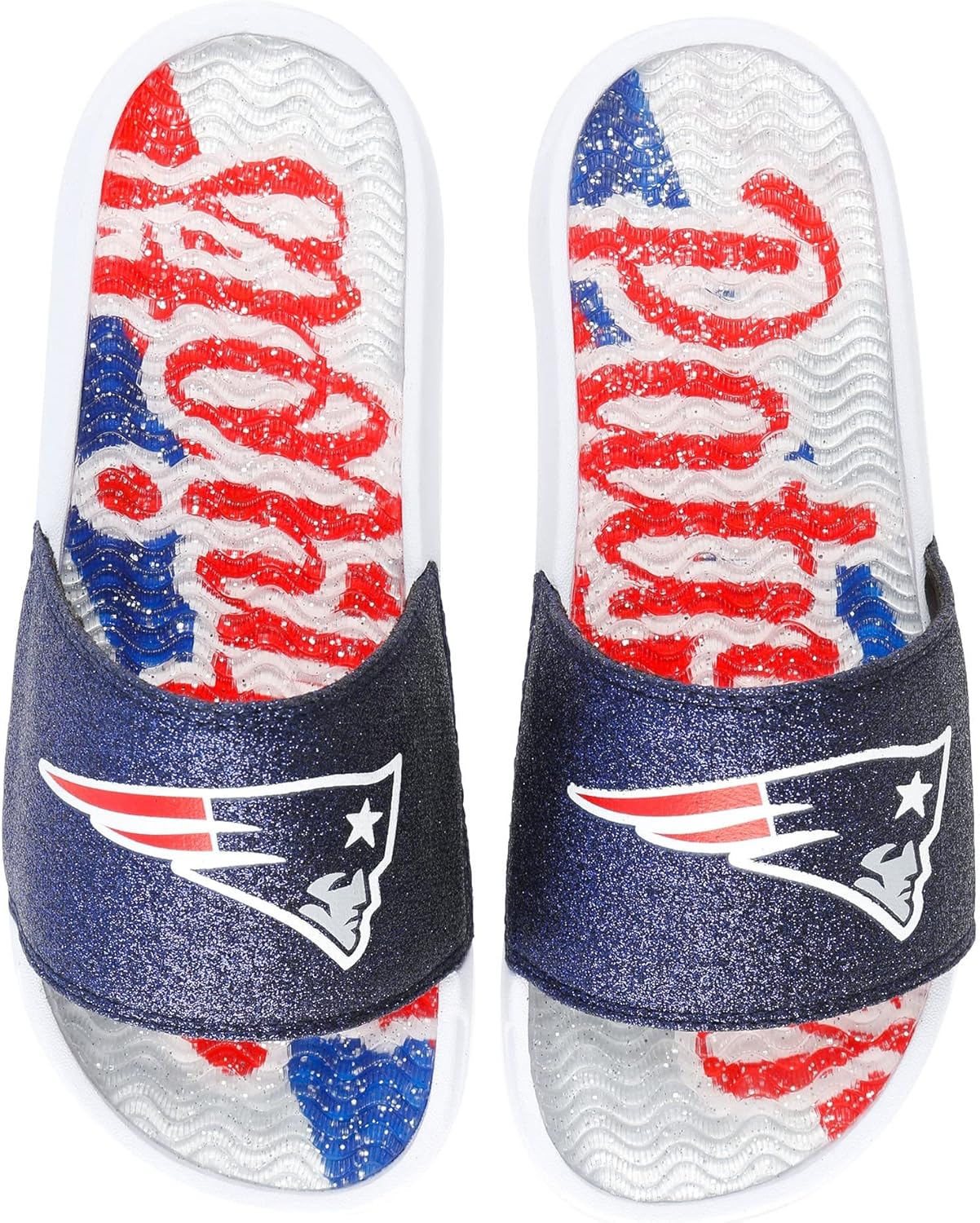 FOCO Women's NFL Glitter Gel Slide Sandal