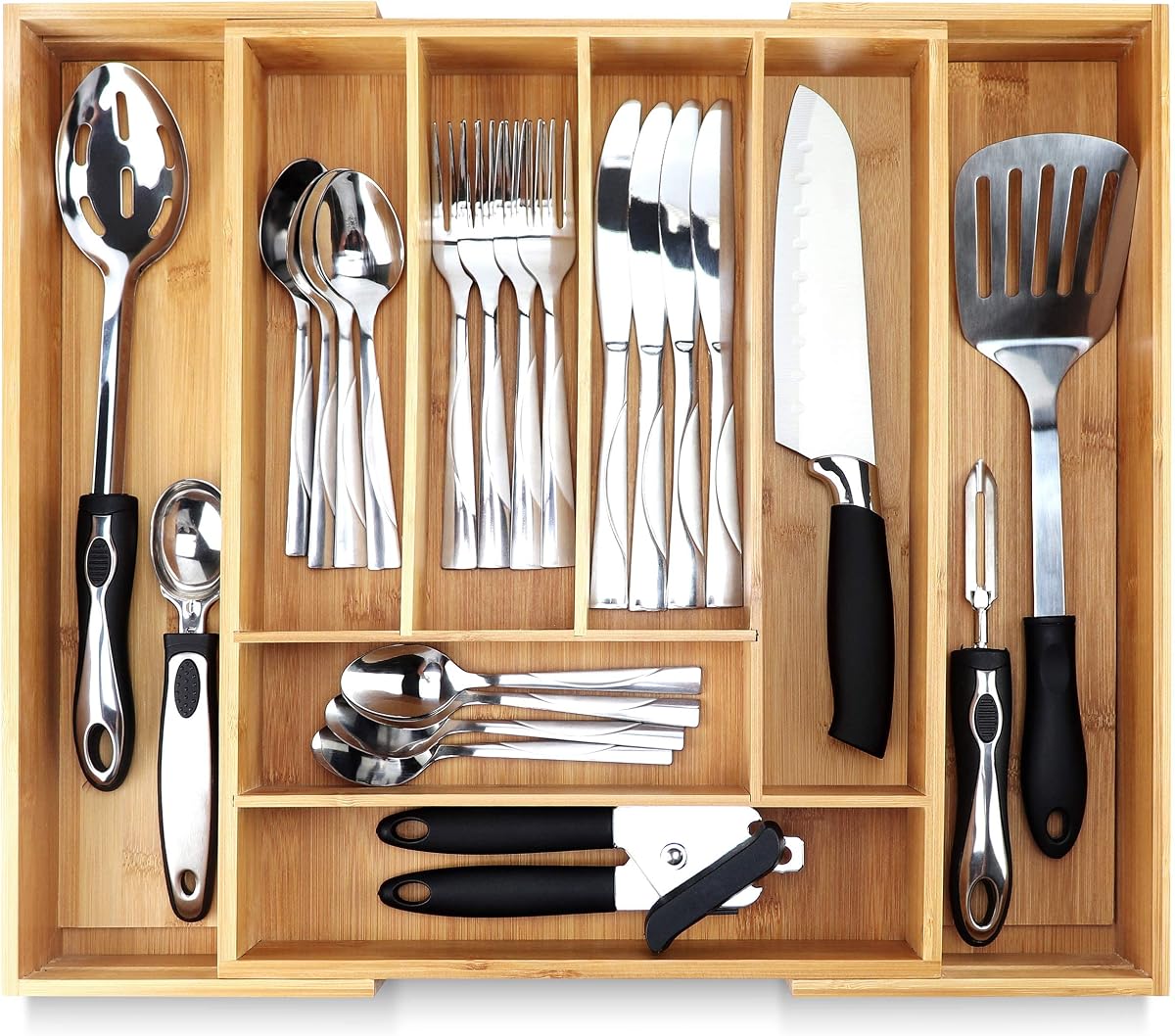 Pristine Bamboo Bandeja Organizadora de Talheres