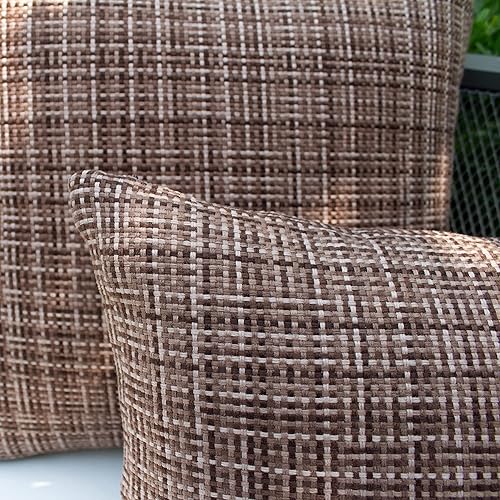 Miniatura 5 de Kevin Textile - Juego de 2 fundas de almohadas decorativas para exteriores, impermeables, modernas, lumbares, para patio, sofá y banca, de 16 x 16
