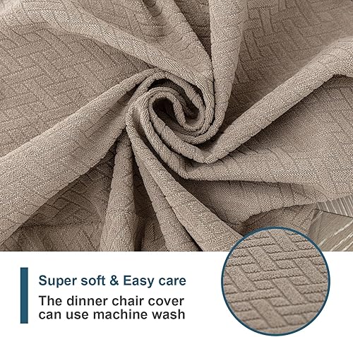 Miniatura 6 de Genina Fundas de asiento impermeables para sillas de comedor (4 unidades, con abertura trasera, gris topo)