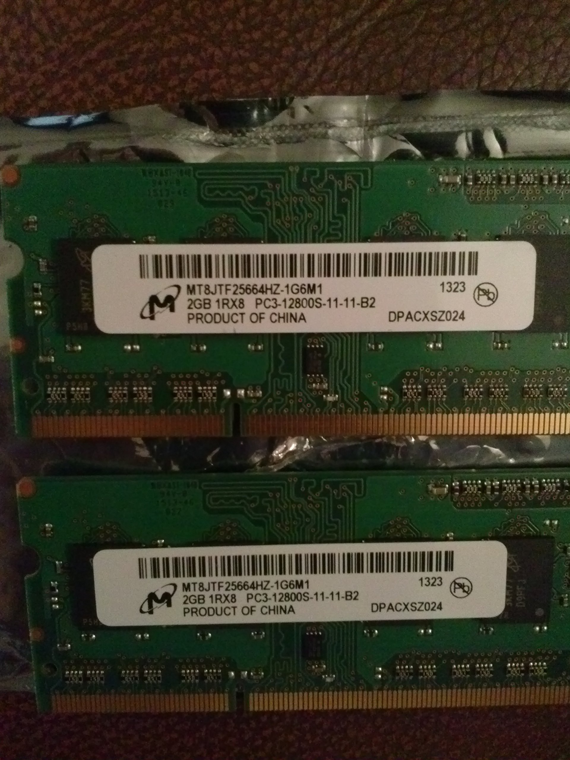 MT8JTF25664HZ-1G6M1 HEWLETT-PACKARD 2GB DDR3 PC3-12800 204PIN