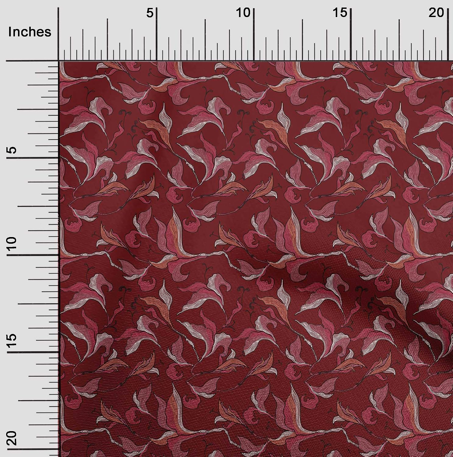 oneOone Cotton Flex Royal Blue Fabric Flower Artistic Fabric for Sewing Printed Craft Fabric by The Yard 40 Inch Wide