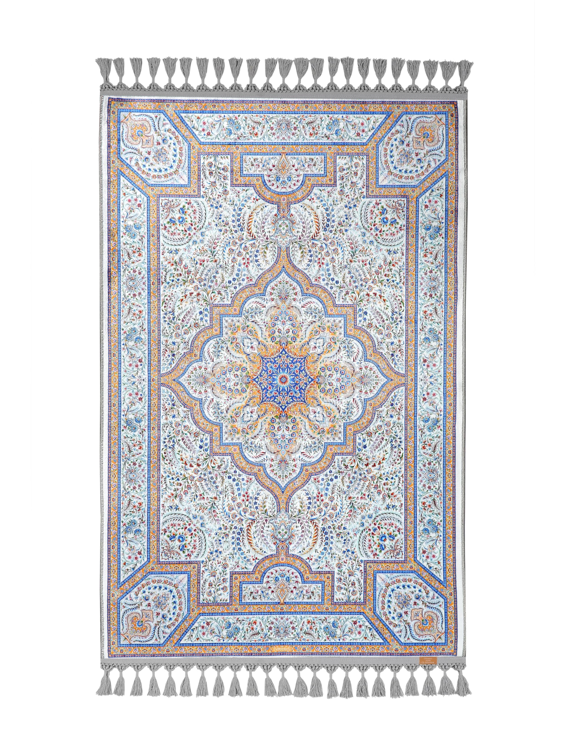Tapis de prière bleu et doré pour créer un coin de sérénité à la maison
