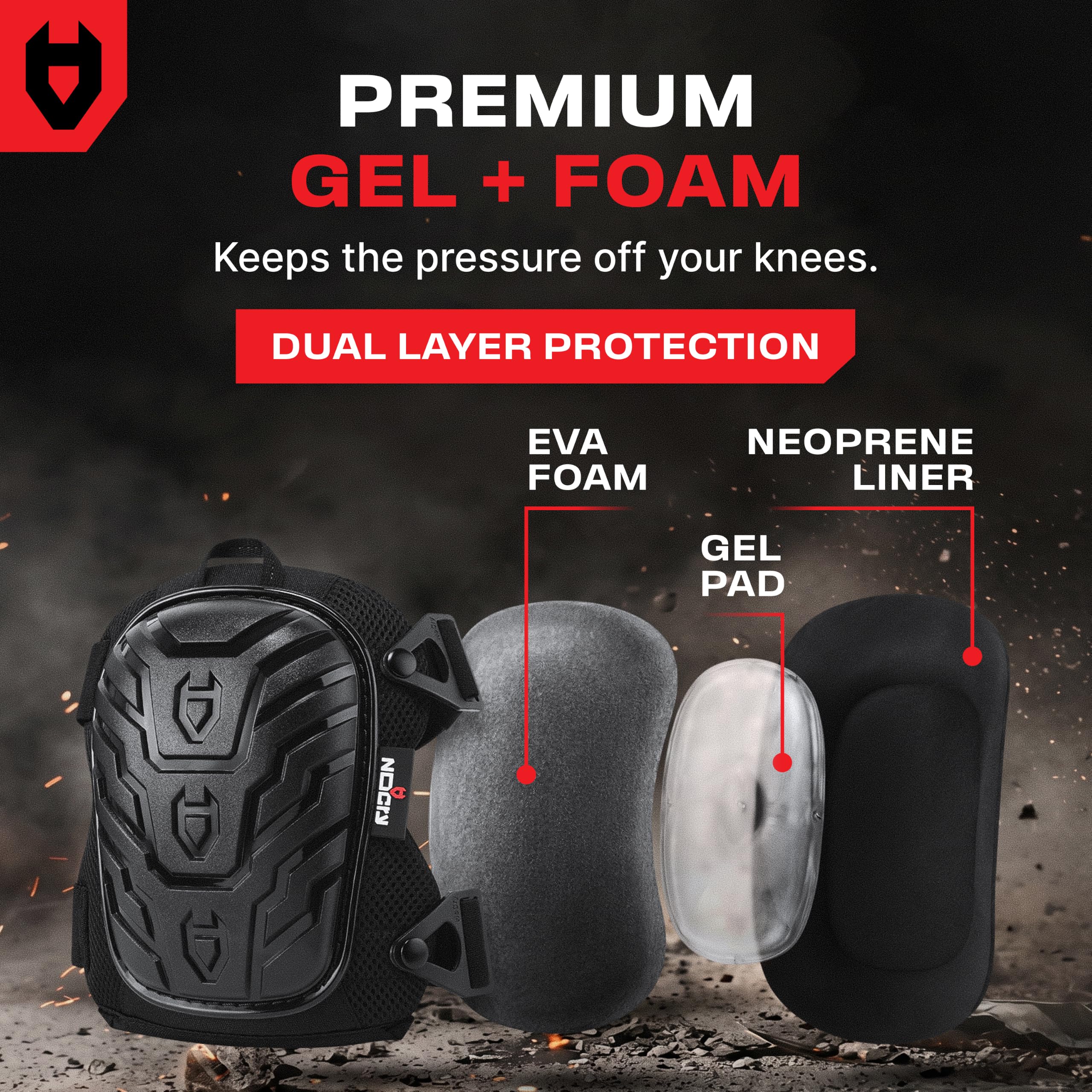 NoCry Gel Knee Pads - Construction & Work Protection -4