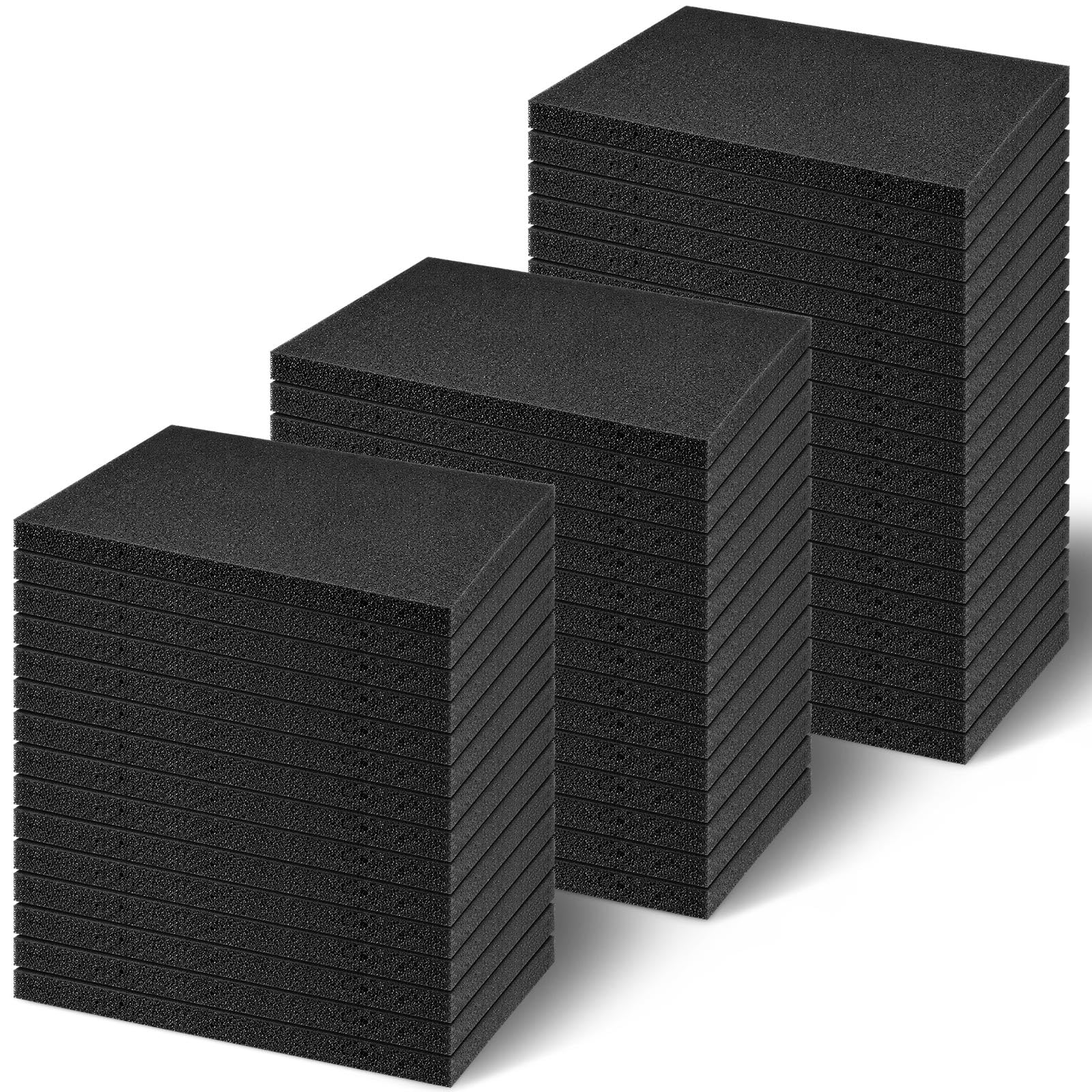 Frienda 48 Pcs 12" x 8" x 0.5" Polyethylene Foam Sheet Thick Black Packing Foam Padding Customizable PE Board Cushion Inserts for Cases Craft Shipping Moving DIY Projects Toolbox Storage