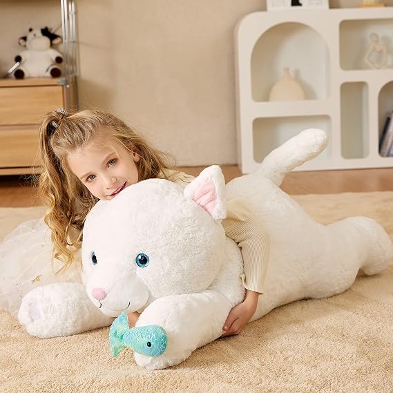 EARTHSOUND Giant Persian Cat Stuffed Animal Plush Toy,30 Large Jumbo Cute Soft Toys,Big Size Huge Fluffy Plushy Oversized Fat Plushie,Gifts for Kid