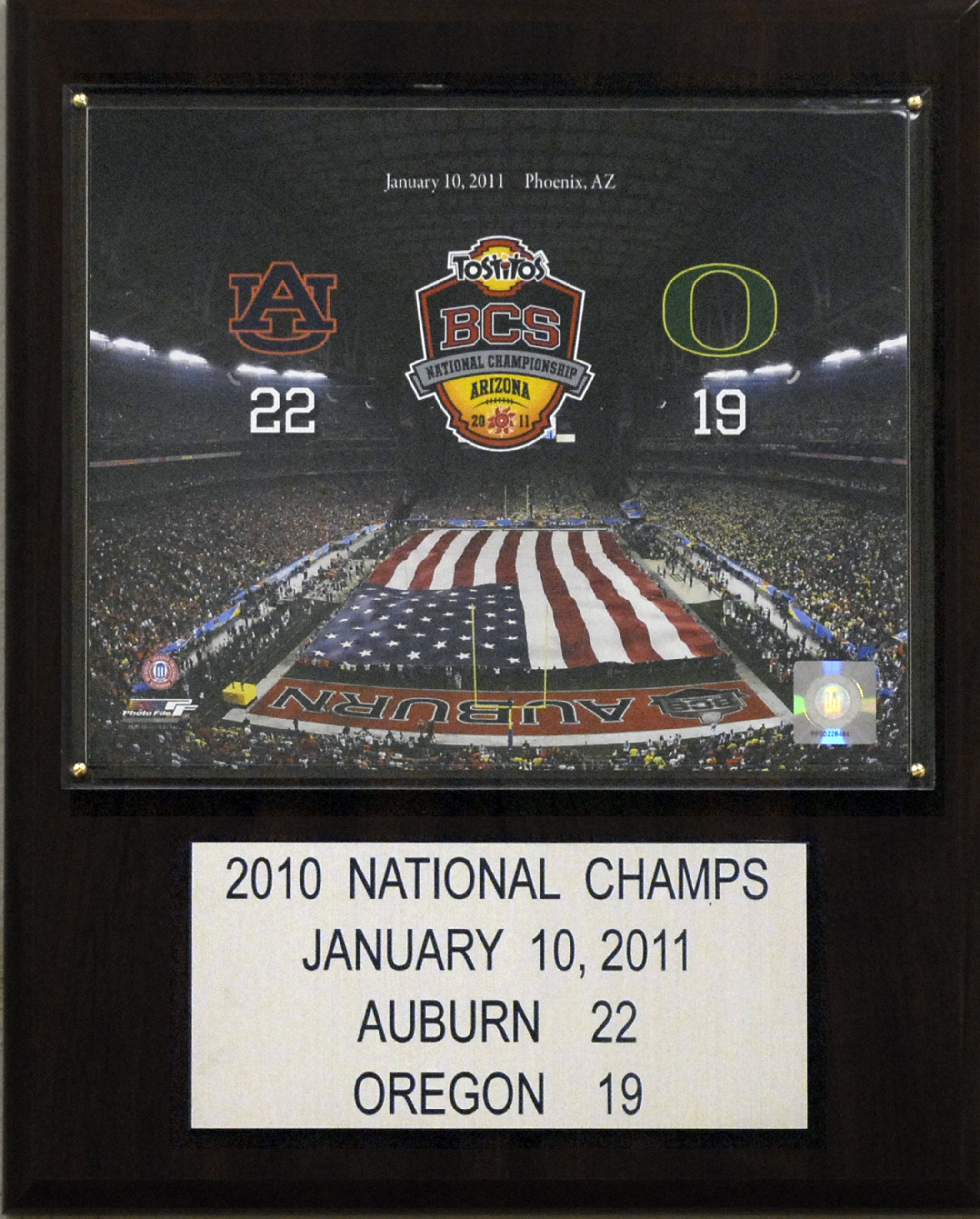 NCAA Football Auburn 2010 Football Champions Plaque
