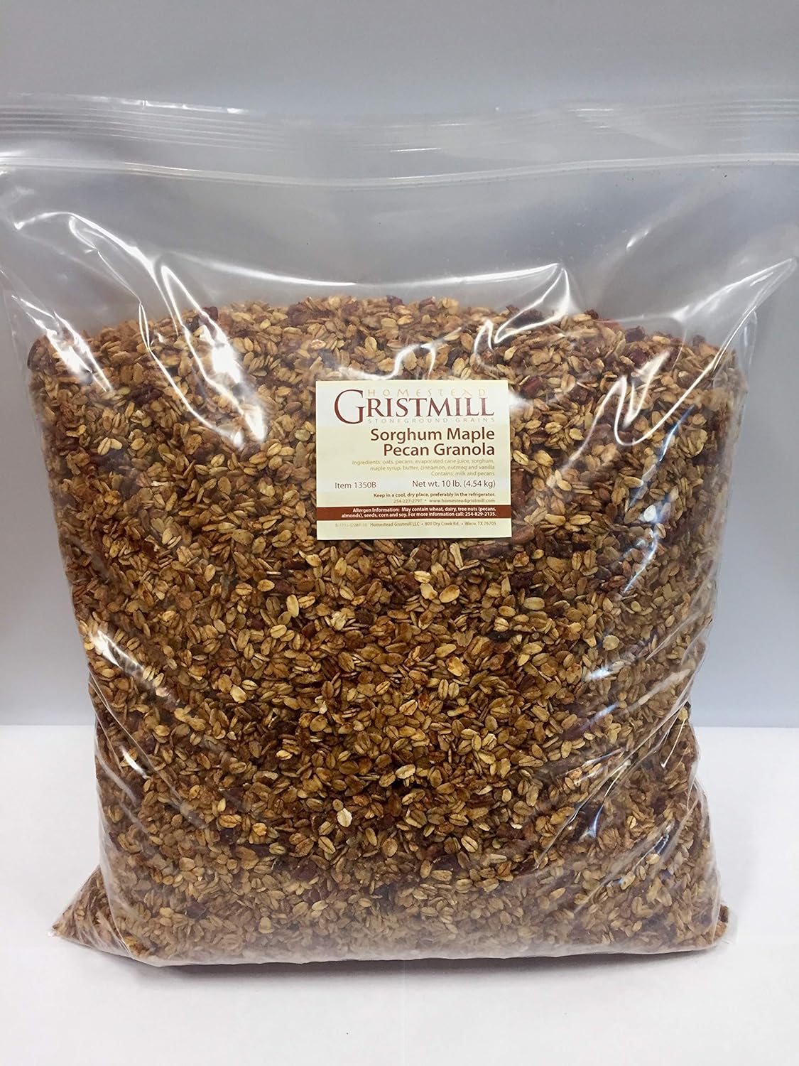 Homestead Gristmill — Non-GMO, Chemical-Free, All-Natural Sorghum Maple Pecan Granola (10 lb)