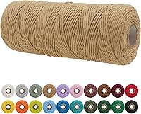 Vista 60 de JeogYong Cordón de macramé de un solo hilo 1mm x 426 yardas (1279 pies) Cuerda de algodón suave Hilo de macramé de 1 mm, suministros de macramé