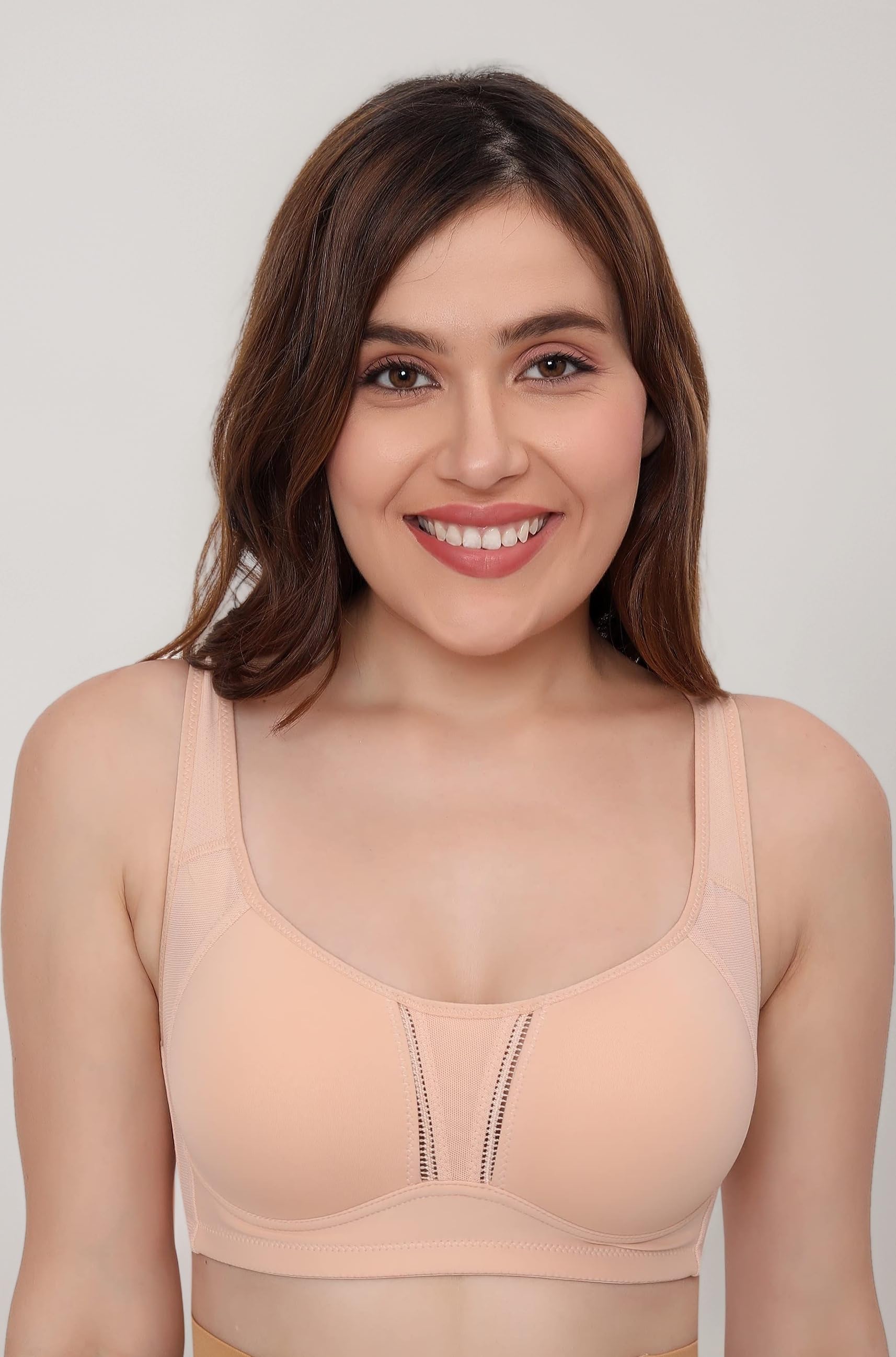 Nylon Blend Full Support Minimizer Everyday Bra For Women Full Coverage | Wireless| Padded With Seamless Soft Cups