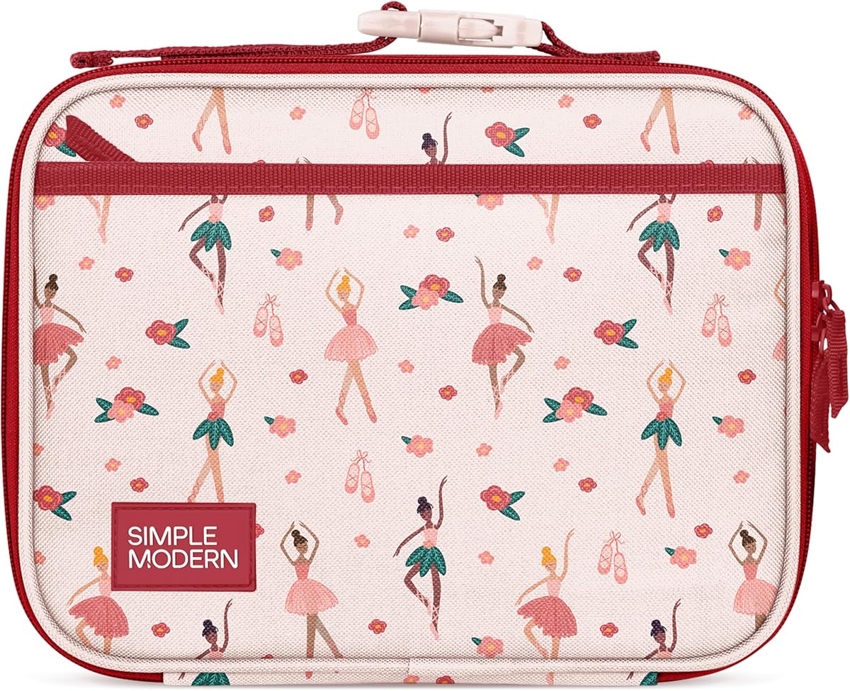 Kids Lunch Box & Insulated Lunch Bag for School | Ballerina | Hadley Cute Lunch Box for Girls, Boys, Toddlers | Fits Bento Box, Lunch Containers | Small Lunch Bag | Pink Ballerina