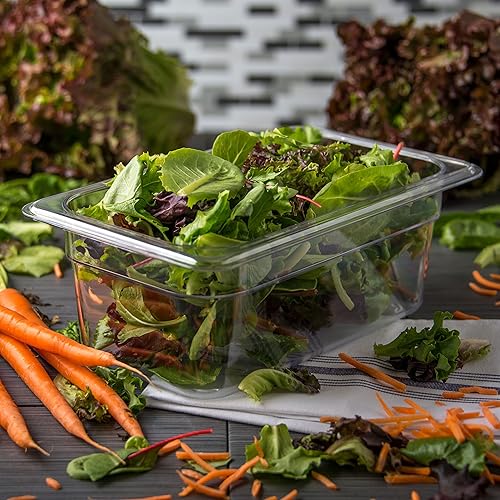 Miniatura 2 de Chef's Supreme - Bandeja de comida de policarbonato de cuarto tamaño, aprobada por NSF (4" de profundidad)