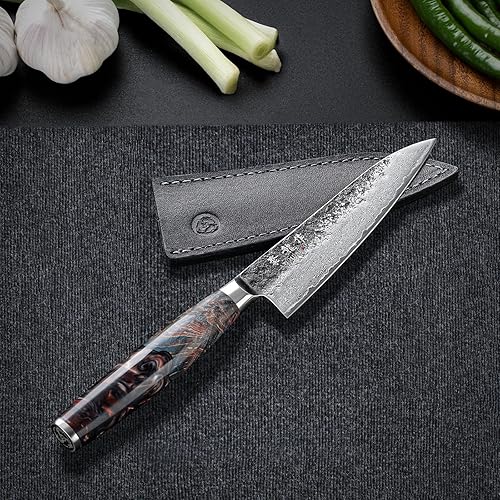 Miniatura 8 de Atumuryou - Cuchillo de chef japonés Damasco VG10 + cuchillo utilitario