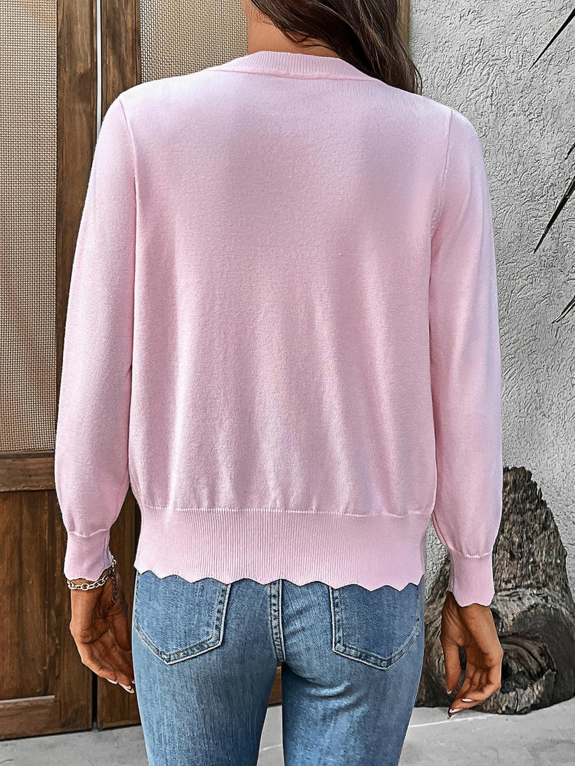 AELSON Cardigan Sweaters for Women Long Sleeve Casual Lightweight Button Down V-Neck Cardigans Fall Fashion - Image 6