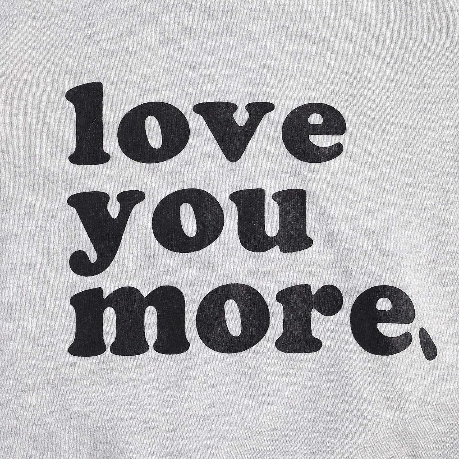 BeQeuewll Infant Toddler Boys Girls Crewneck Sweatshirt Love You More Letter Printed Long Sleeve Pullover Shirt Sweater Tops - Image 3