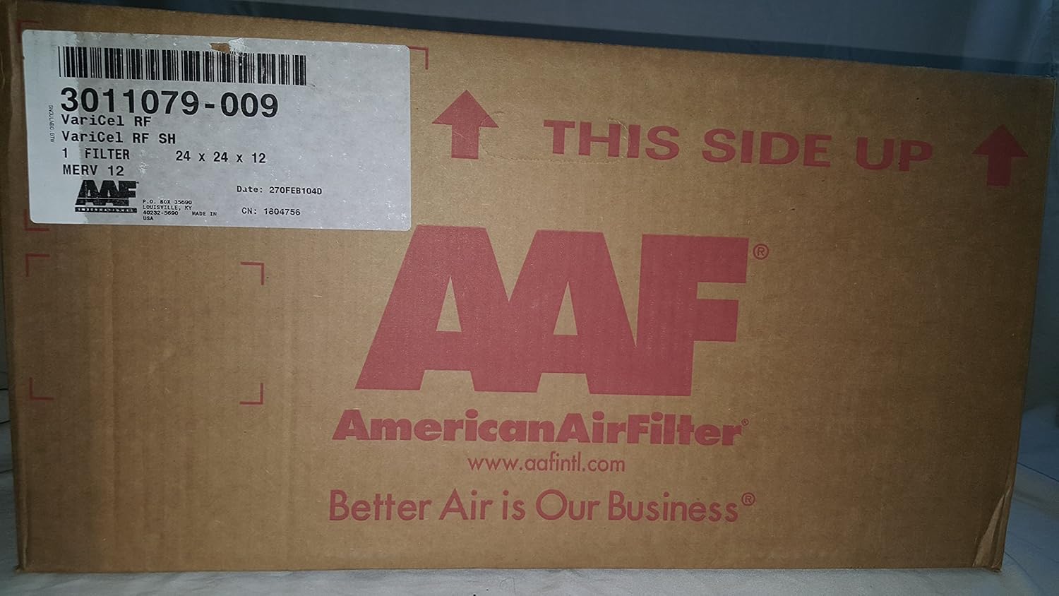 Side view of AAF VariCel SH STD Air Filter