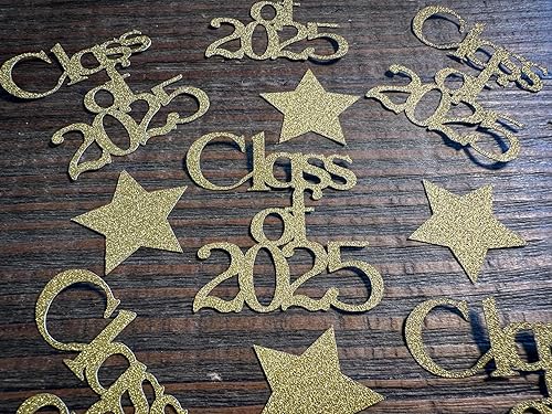 Miniatura 3 de Gold Class of 2025 Graduation Party Confetti with Gold Stars