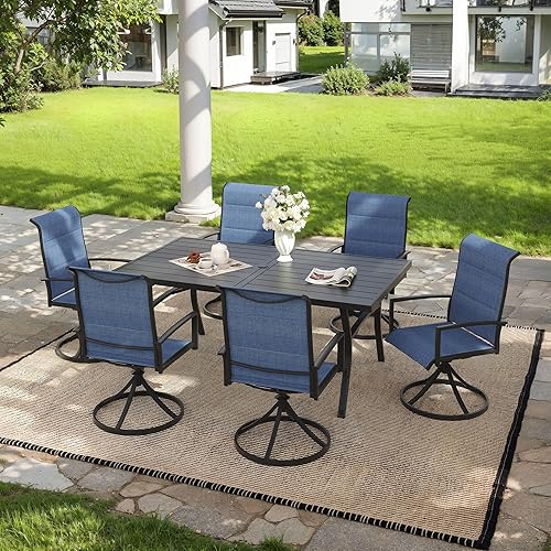 VICLLAX 7 Pieces Outdoor Dining Set, Patio Furniture Set Includes