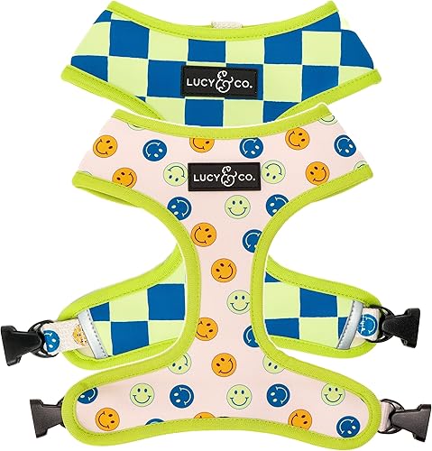Lucy & Co. - Arnés reversible para perros, bonito, arnés de diseño, talla XS a XL, chaleco acolchado ajustable para pasear con facilidad (talla L,