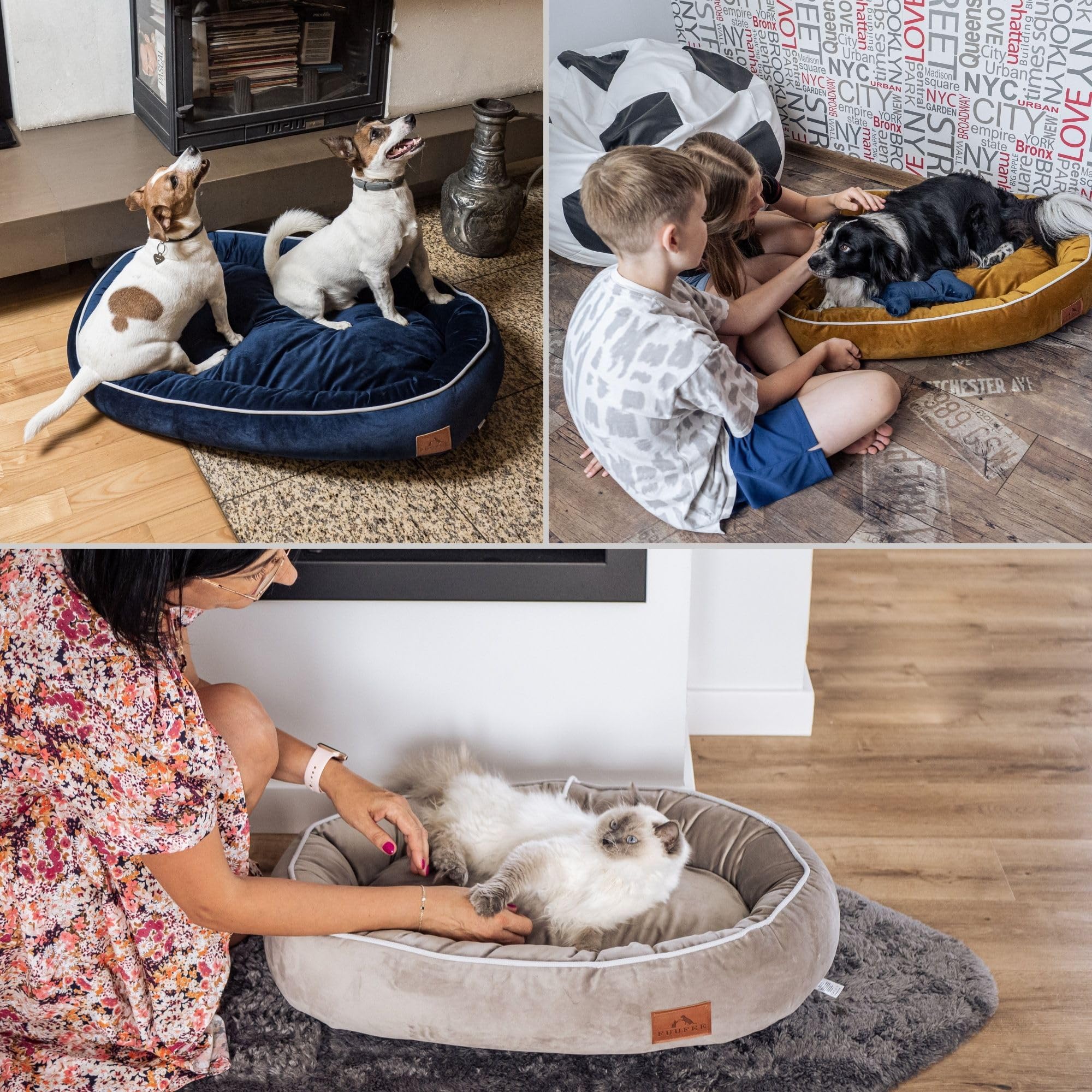 Hundebett, Hundekorb, Hundesofa, Hundeliege, Hundebett mittelgroße Hunde, Hundezubehör, hundebett orthopädisch, Hundebetten 95 x 65 cm