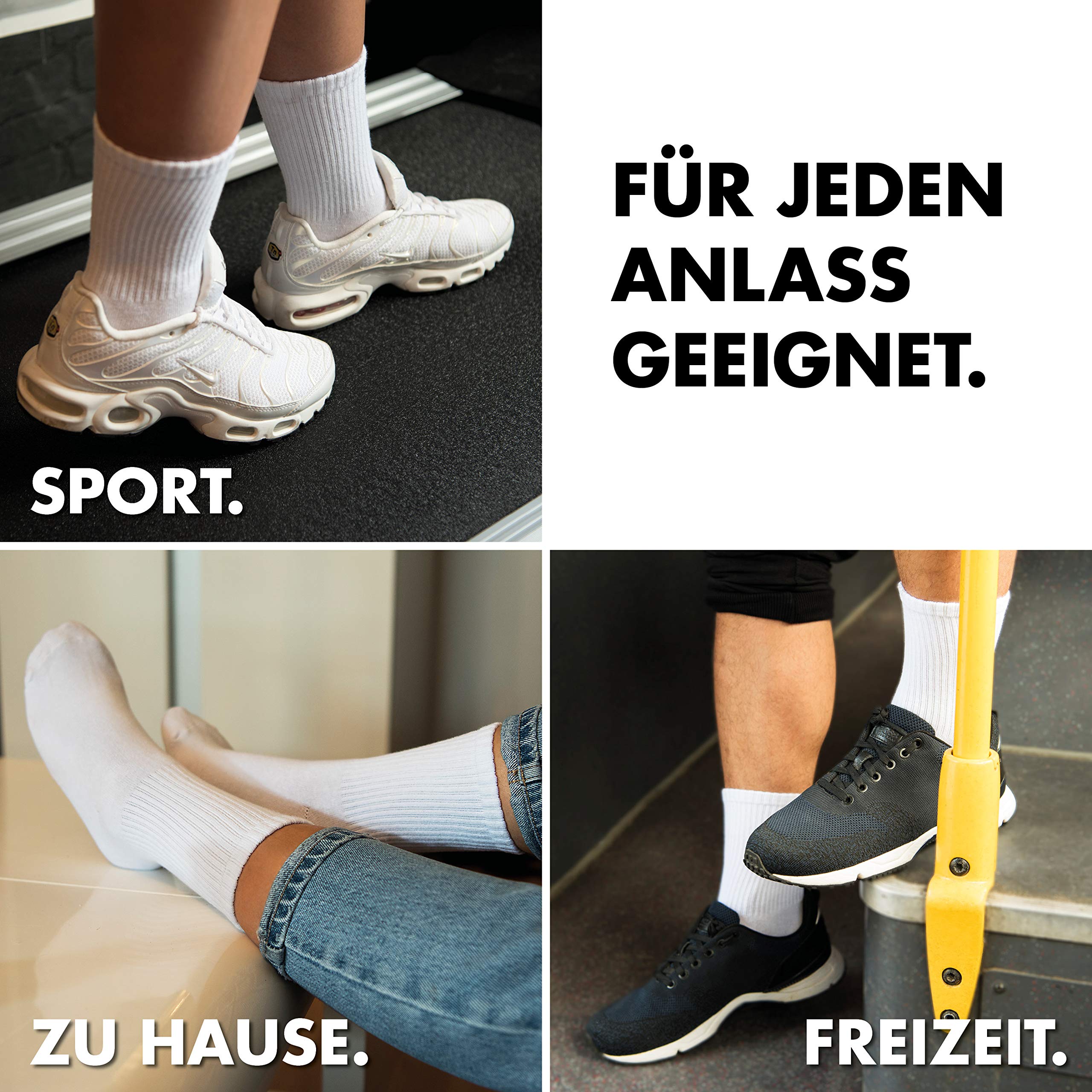 Classics Herren & Damen Hohe Tennissocken (6x Paar) Ideale Sportsocken & Arbeitssocken, Performance Laufsocken 6P, Beste Qualität gleich Lange Haltbarkeit