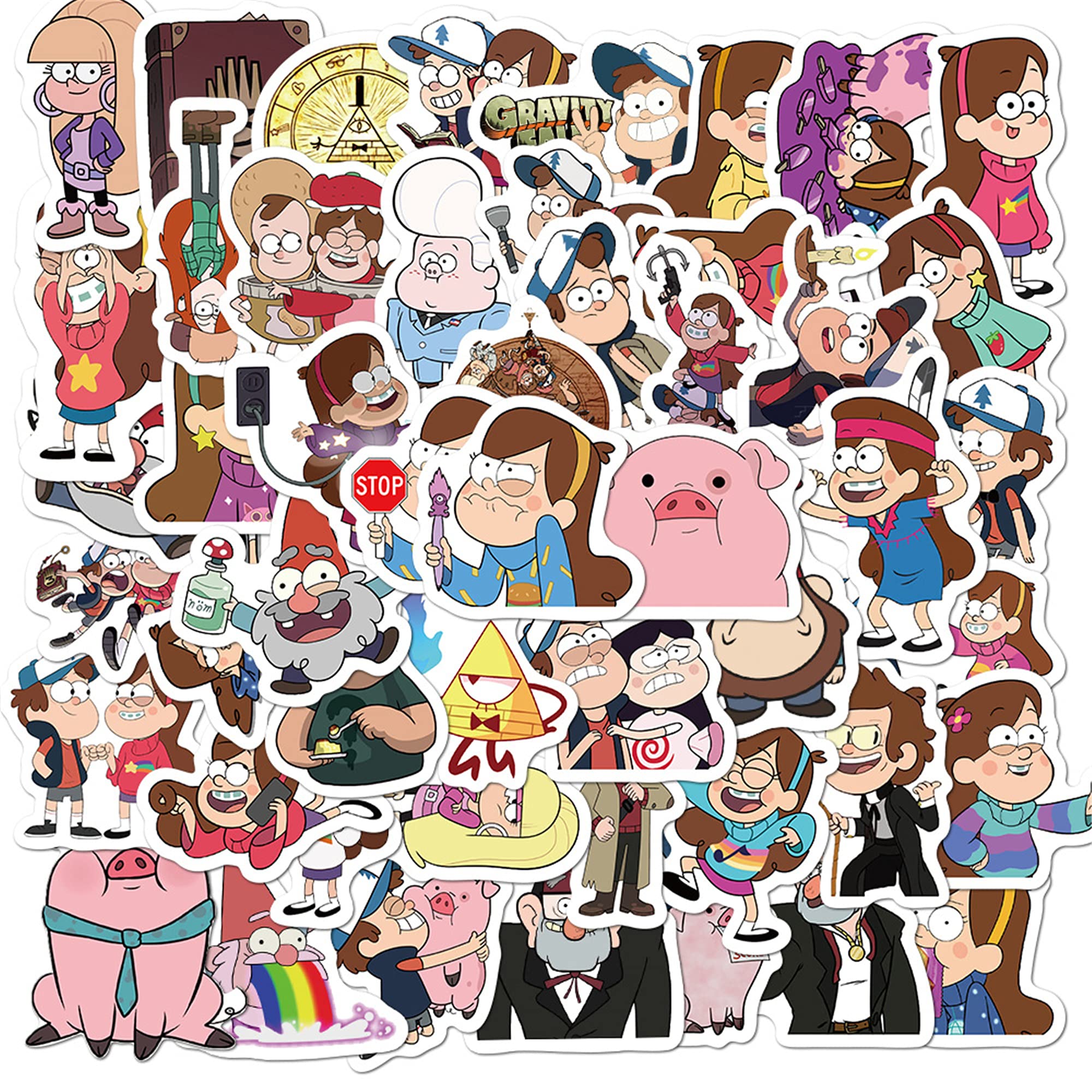 Buy Gravity Falls Stickers, 50PCs, Cartoon Movie Aesthetic Vinyl ...