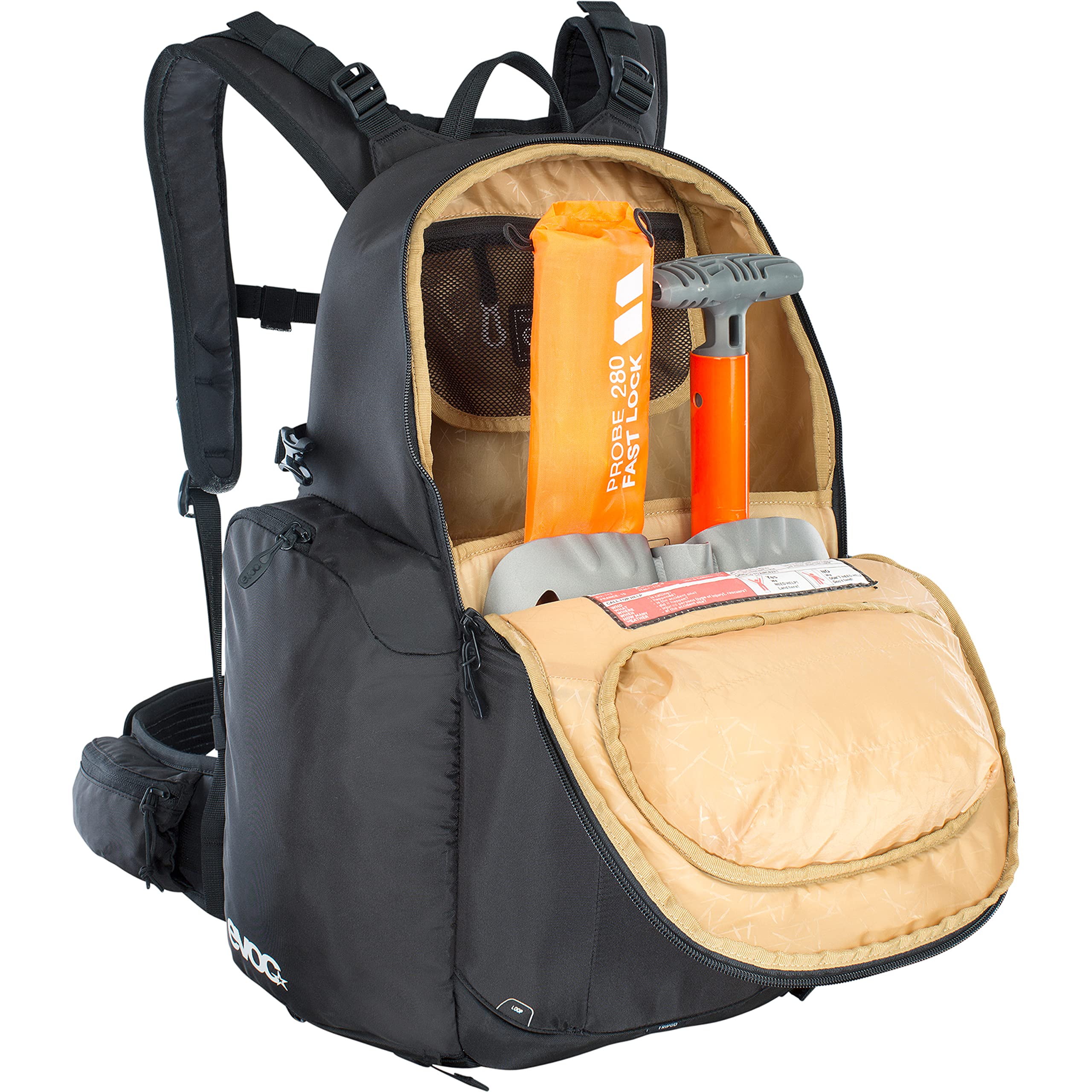 EVOC CP 18l Outdoor Camera Backpack per attrezzatura fotografica professionale (sistema di trasporto ergonomico, sistema di cinghie per piccozze, sci, snowboard o treppiede), Nero