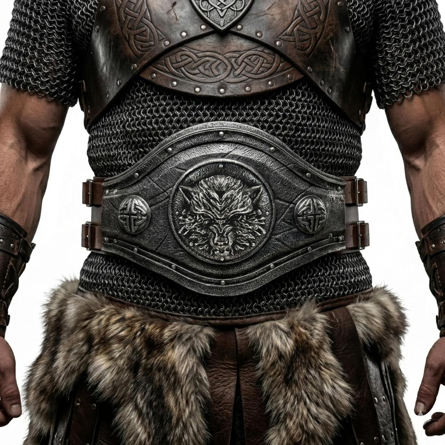LOOYAR Viking Fenrir Wolf Belt - Halloween Edition | PU Foam Prop for Viking Costume | Intricately Carved Relief | Lightweight Design - Image 2