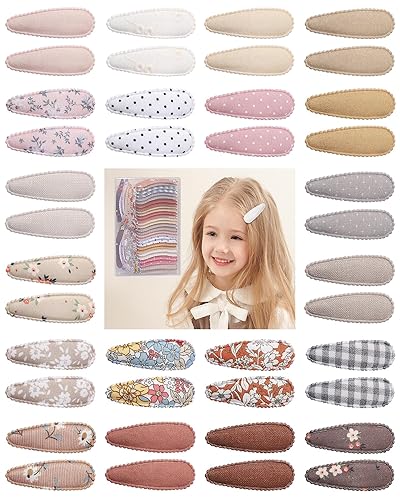 doboi 40 pinzas para el pelo de 2.2 pulgadas con estampado floral para bebé niña, clips antideslizantes envueltos a presión, accesorios para el