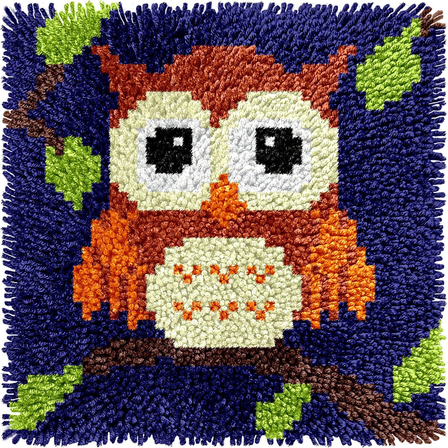 Puzamen Latch Hook Kit, 12in Small Latch Hook Rug Kits for Adults Beginners