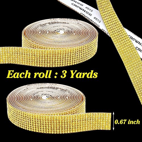 Miniatura 87 de Tiras autoadhesivas de diamantes de imitación de cristal para manualidades con diamantes de imitación de 0.079 pulgadas (0.079 in) para Champán