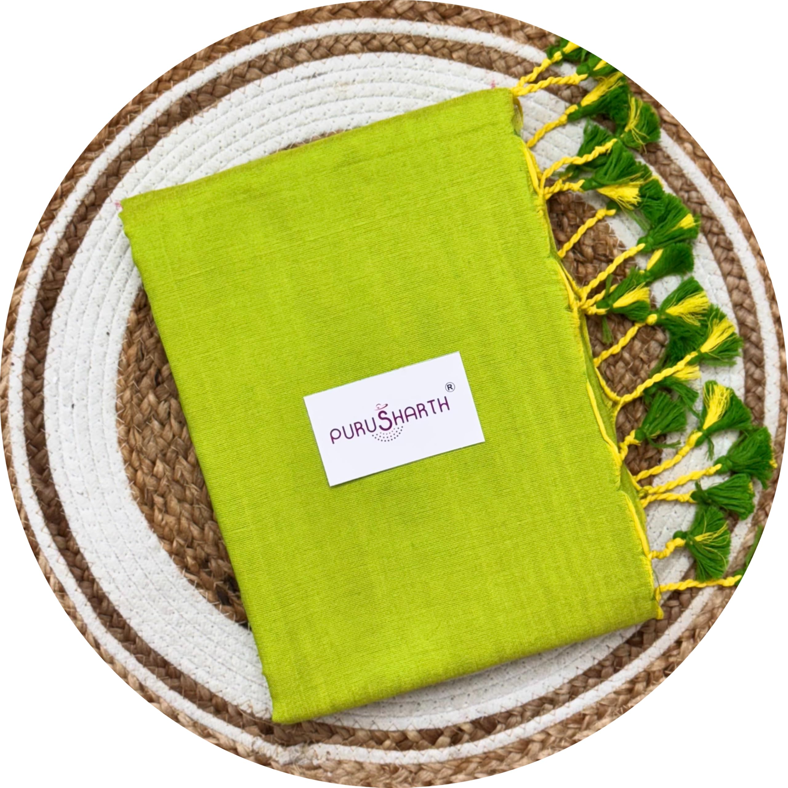 Women's Pure Cotton Plain Saree | Elegant Daily & Office Wear Saree | Breathable Fabric | South Indian Saree | Without Blouse-image-1
