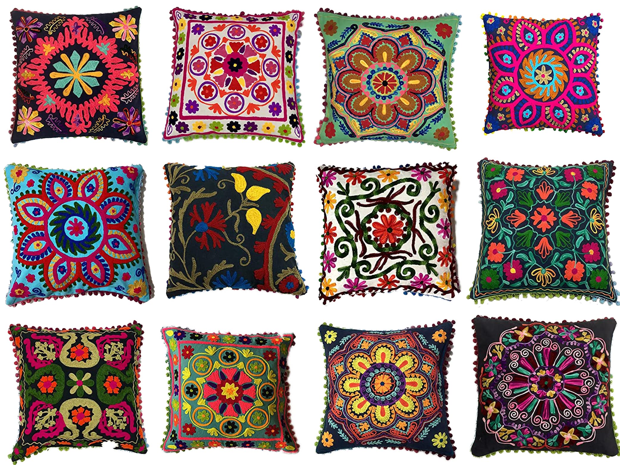 Housse de coussin Suzani bohème pour sublimer le canapé du salon