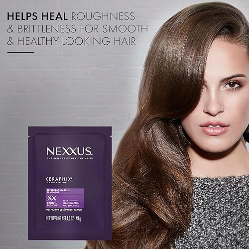 Miniatura 4 de Nexxus Keraphix Máscara para cabello dañado, 20 unidades, 1.5 onzas